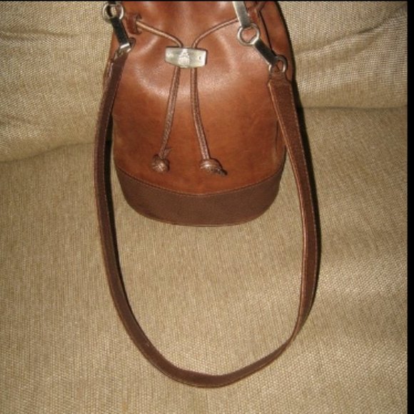 ❤️MARK CROSS BROWN SLINGBACK DRAWSTRING BUCKET PURSE MINI main image 9